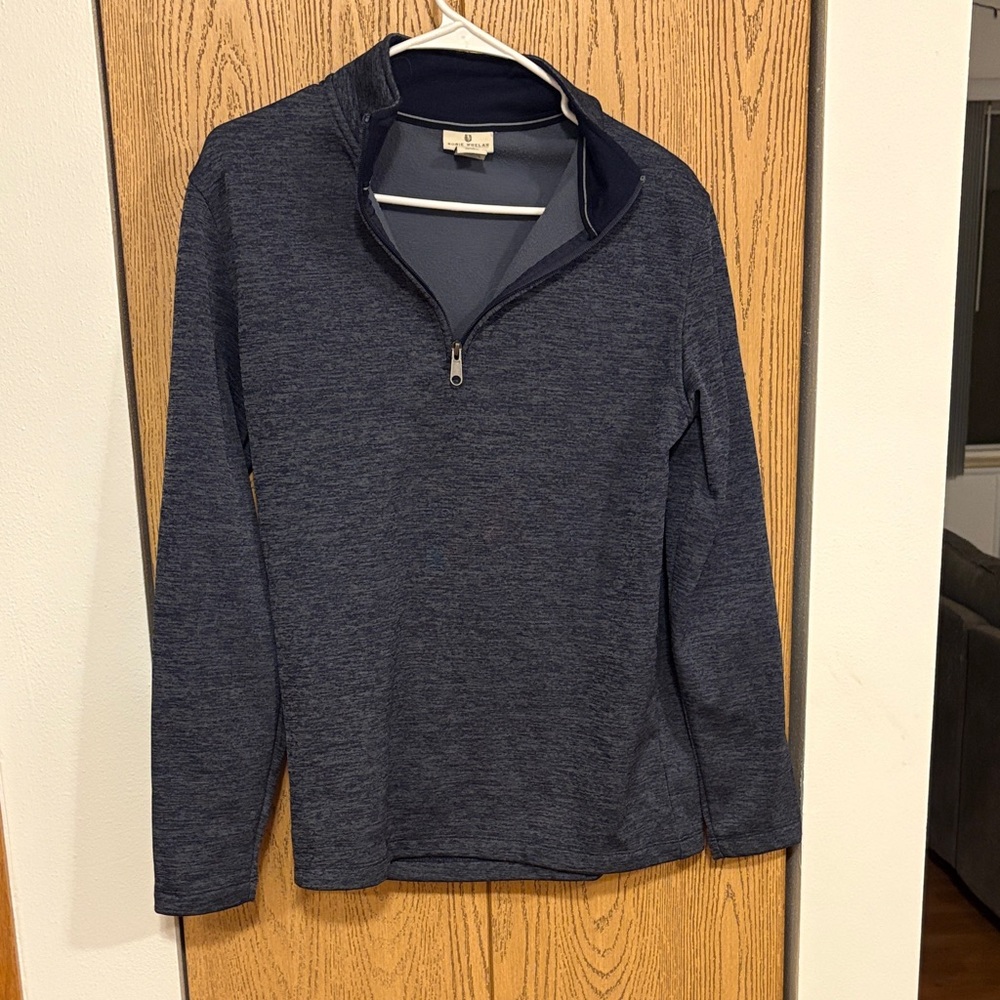 Men's Heathered Blue Zip-Up Sweater